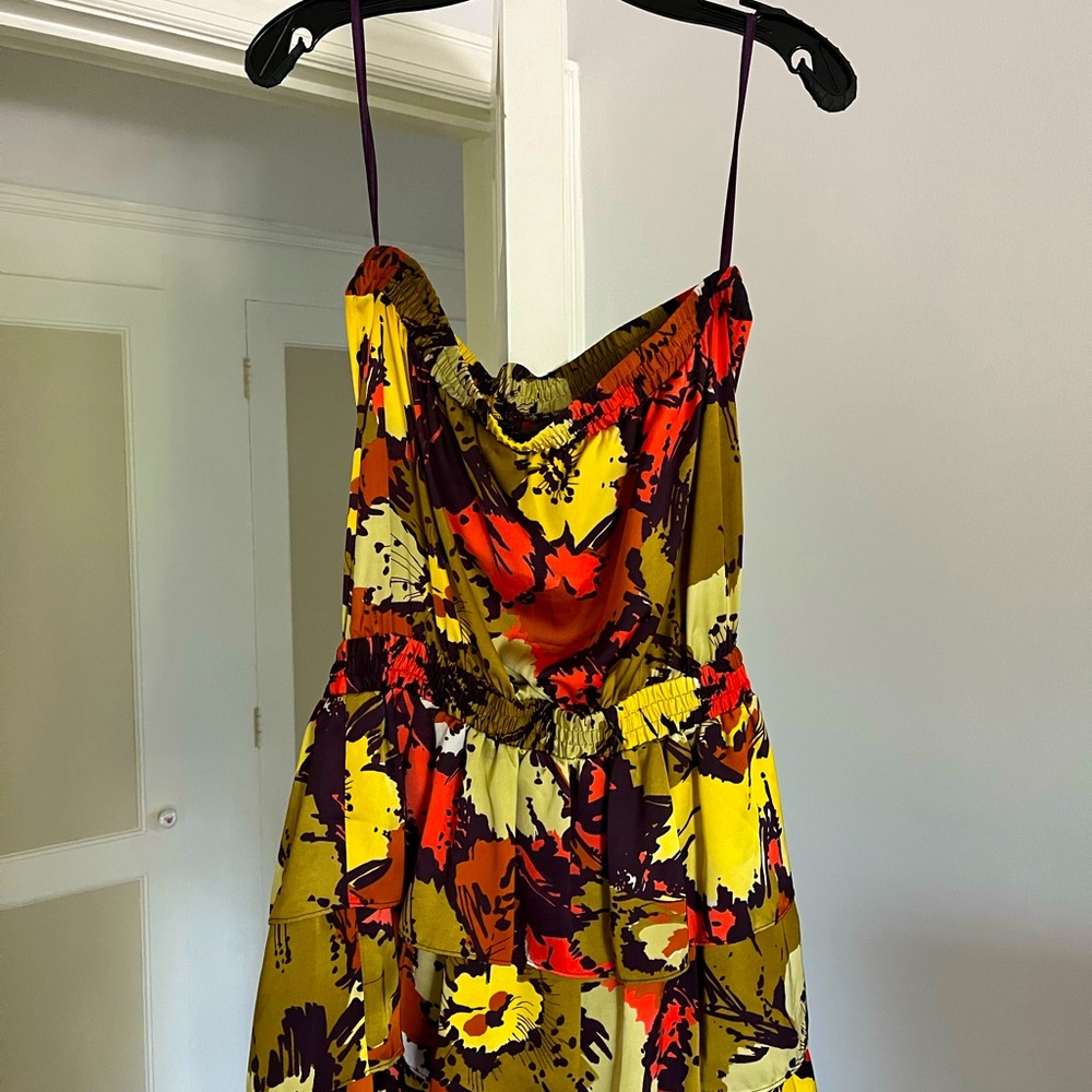 Colorful strapless dress